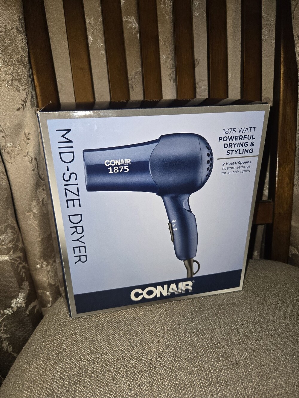 Conair Midsize Hair Dryer 1875 Watt 2 Heats/Speeds Dark Blue Model